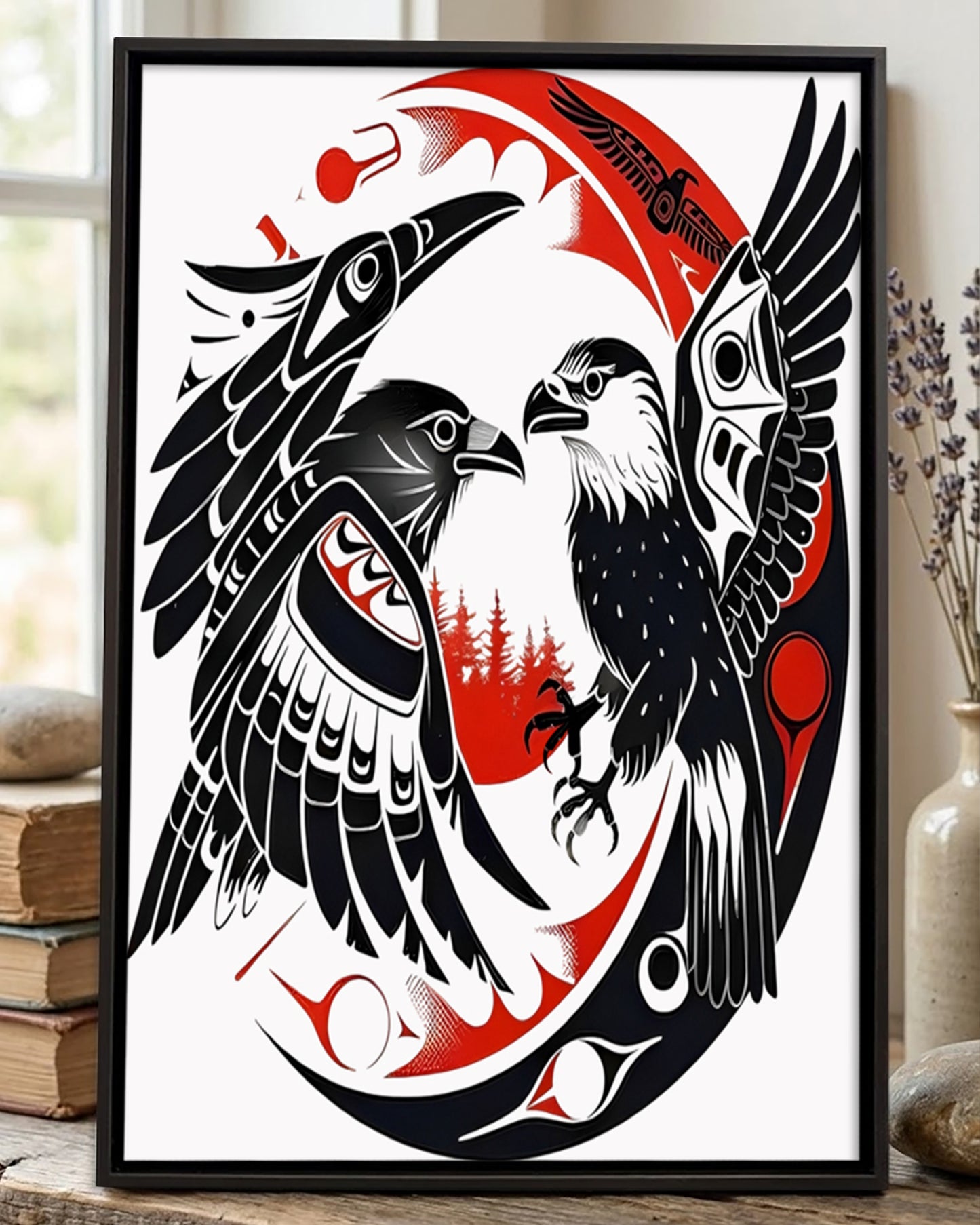 Native Raven Art Poster - Canvas