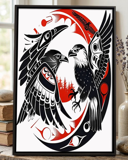 Native Raven Art Poster - Canvas
