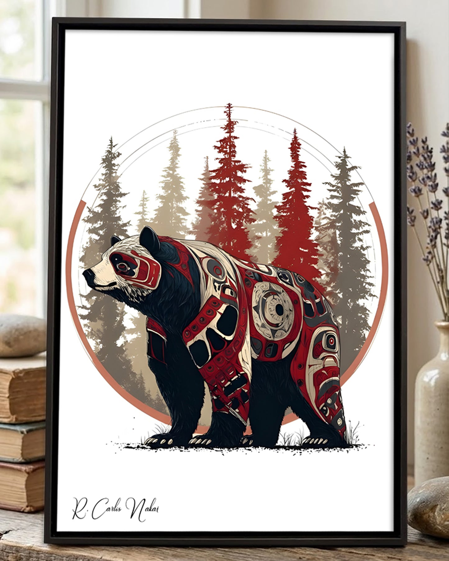 Native Bear Art Poster - Canvas