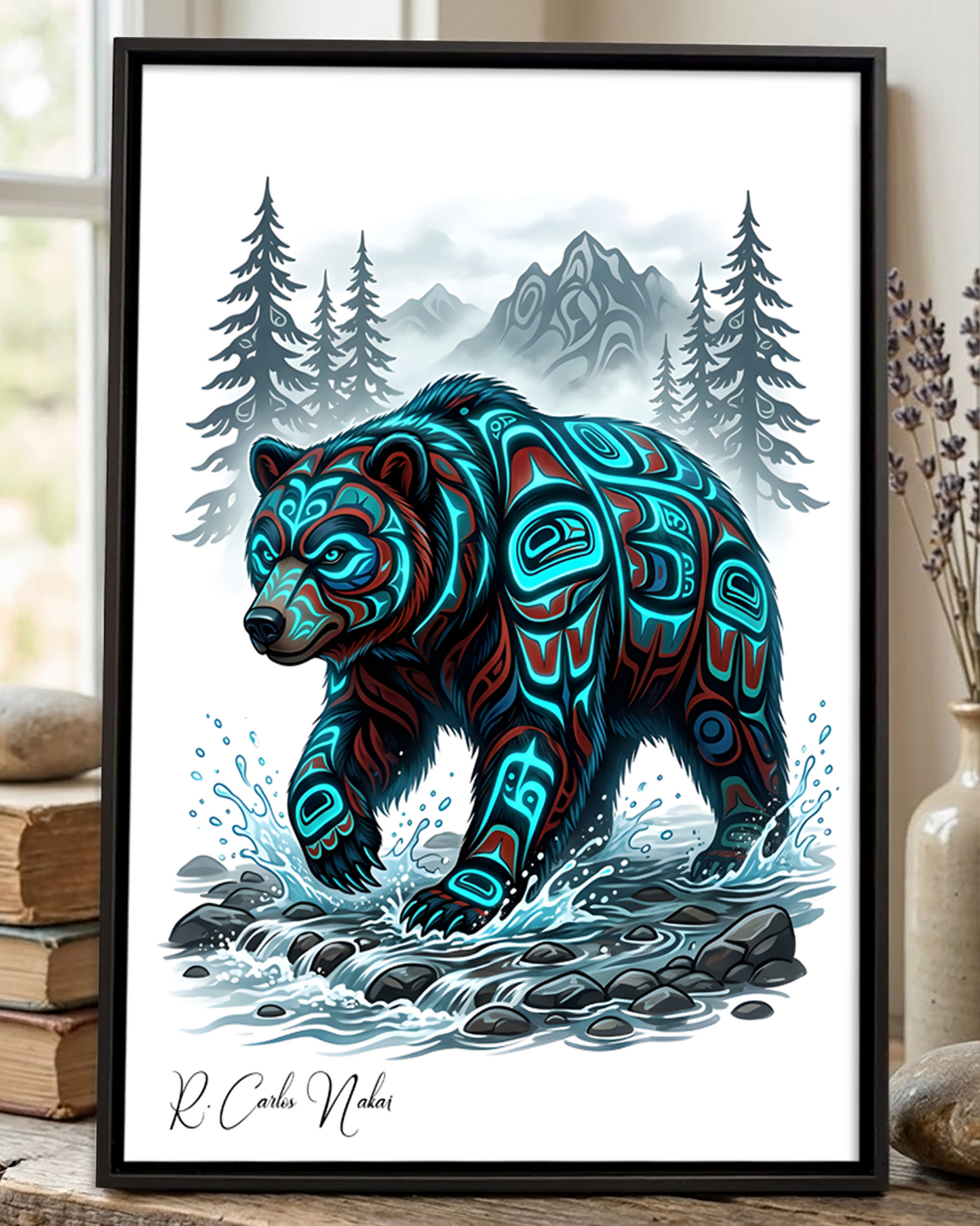 Native Bear Art Poster - Canvas