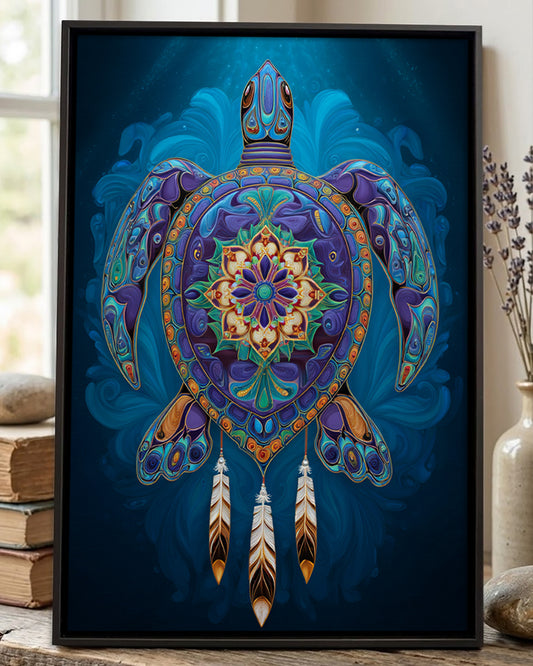 Native Turtle Art Poster - Canvas