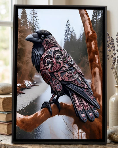 Native Raven Art Poster - Canvas