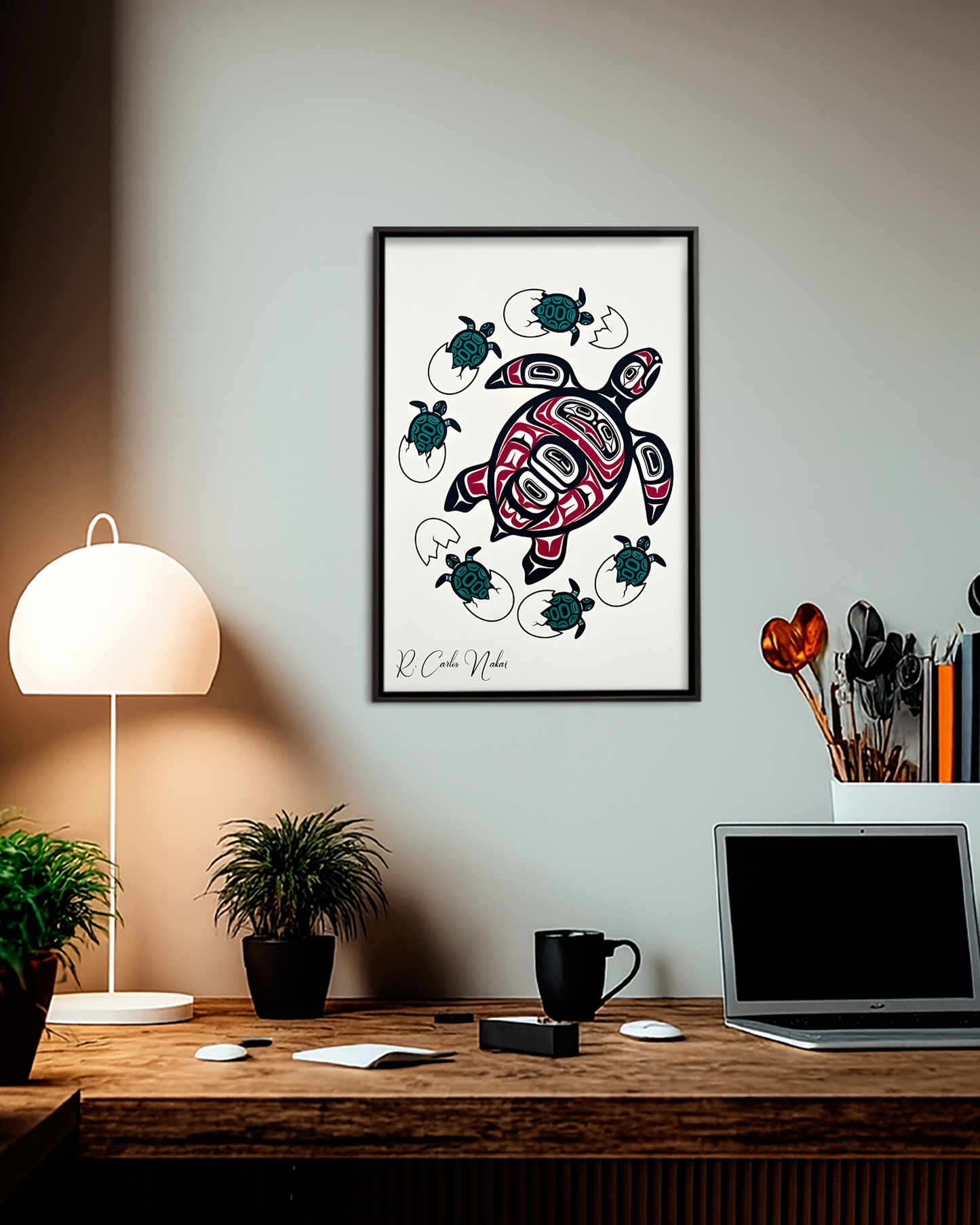 Native Turtle Art Poster - Canvas