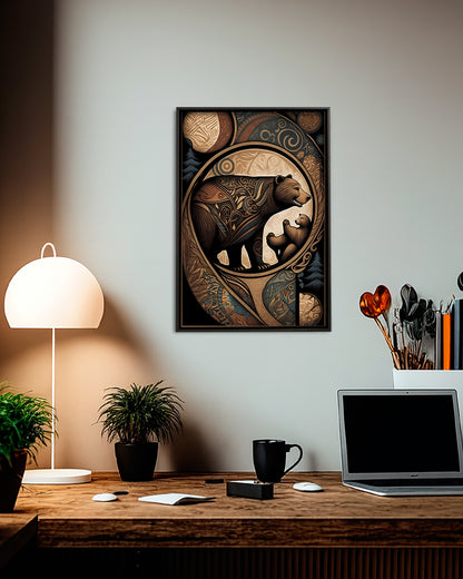 Native Bear Art Poster - Canvas