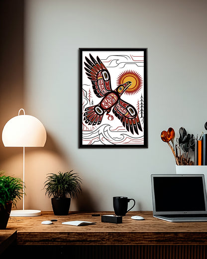 Native Raven Art Poster - Canvas