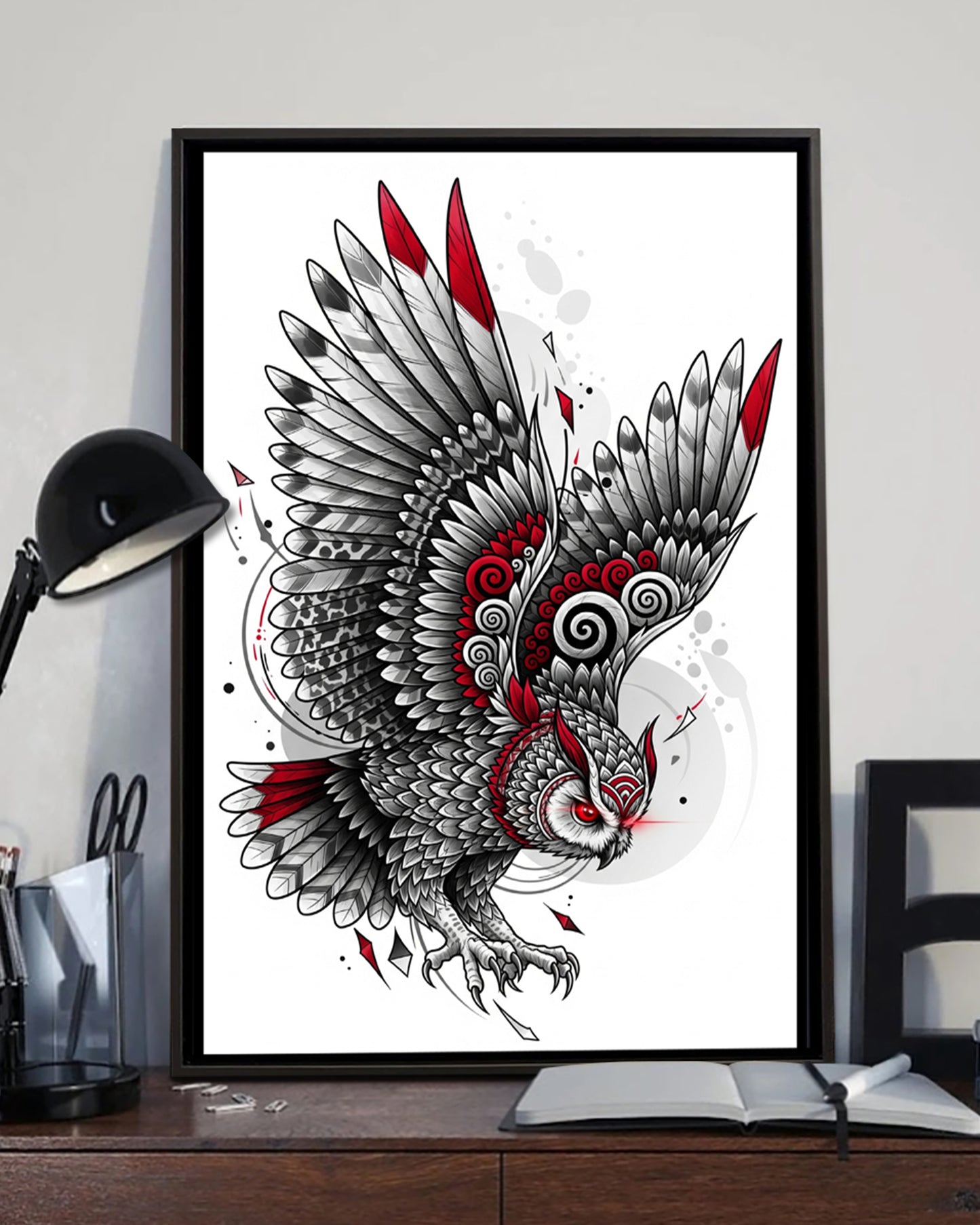 Native Owl Art Poster - Canvas