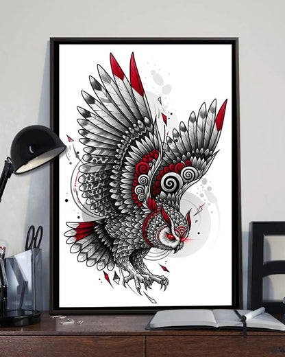 Native Owl Art Poster - Canvas