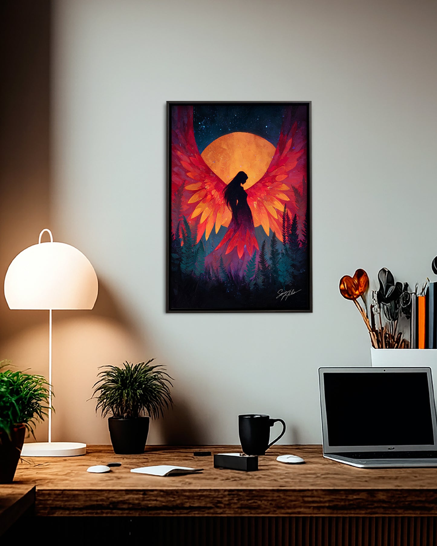 Phoenix of the Sacred Flame Poster - Canvas