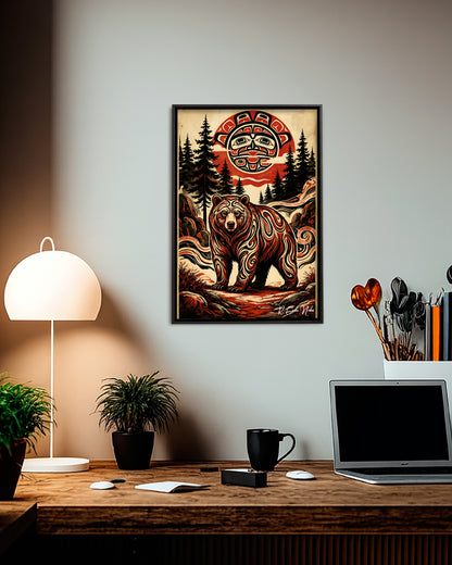 Native Bear Art Poster - Canvas