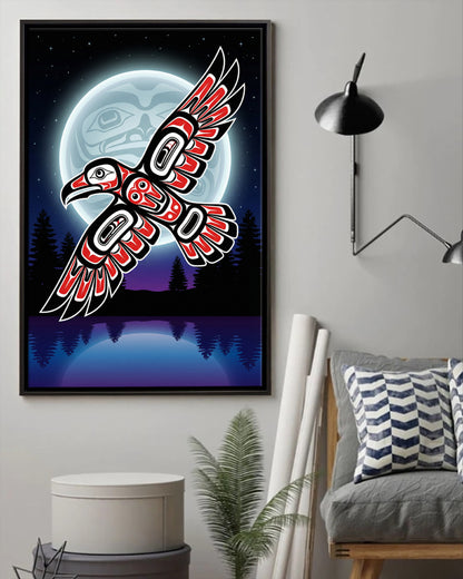 Native Raven Art Poster - Canvas
