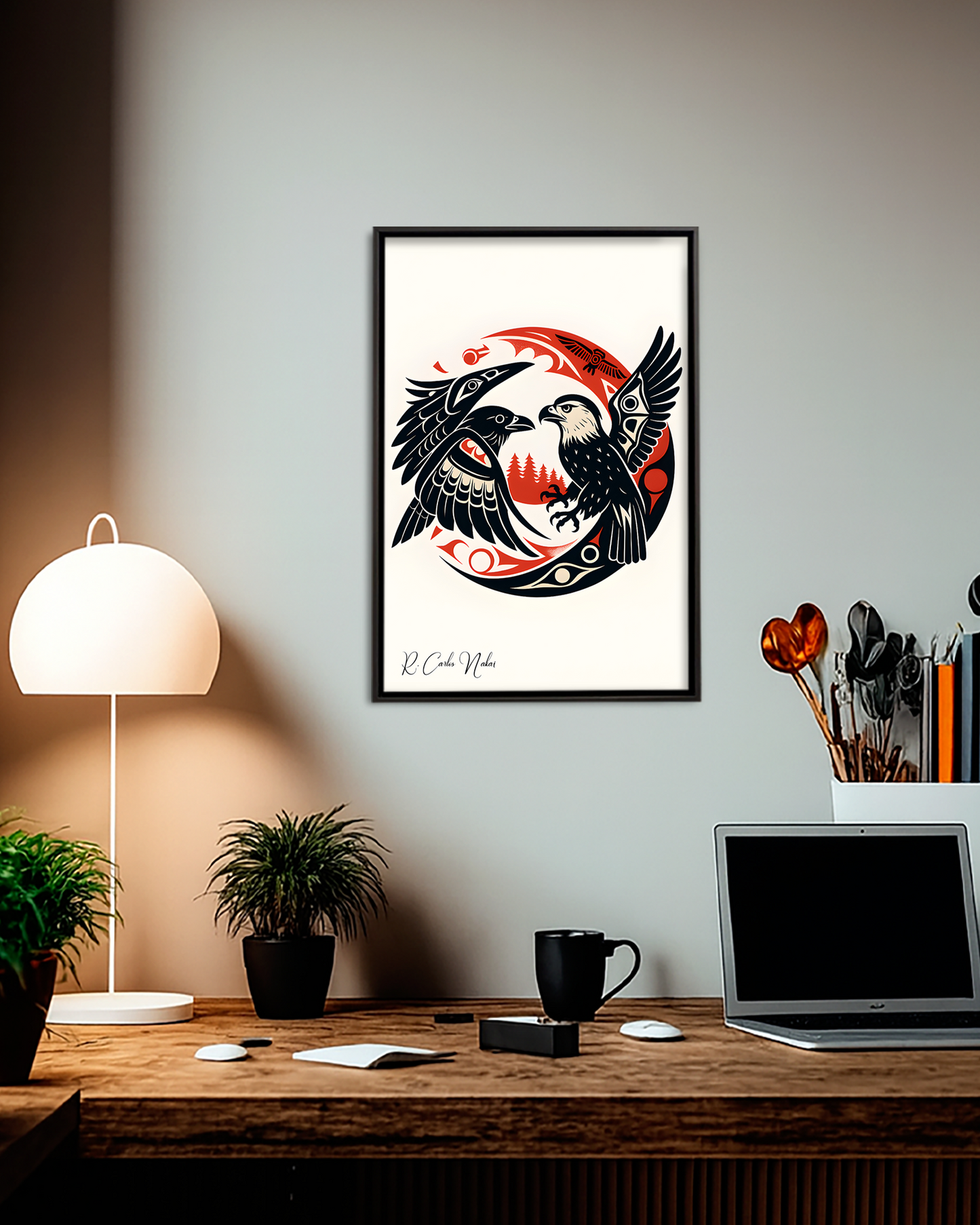 Native Hummingbird Art Poster - Canvas