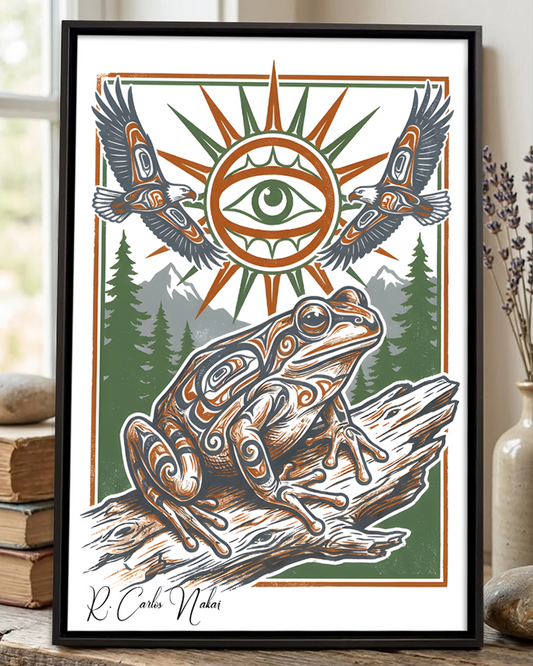 Native Frog Art Poster - Canvas