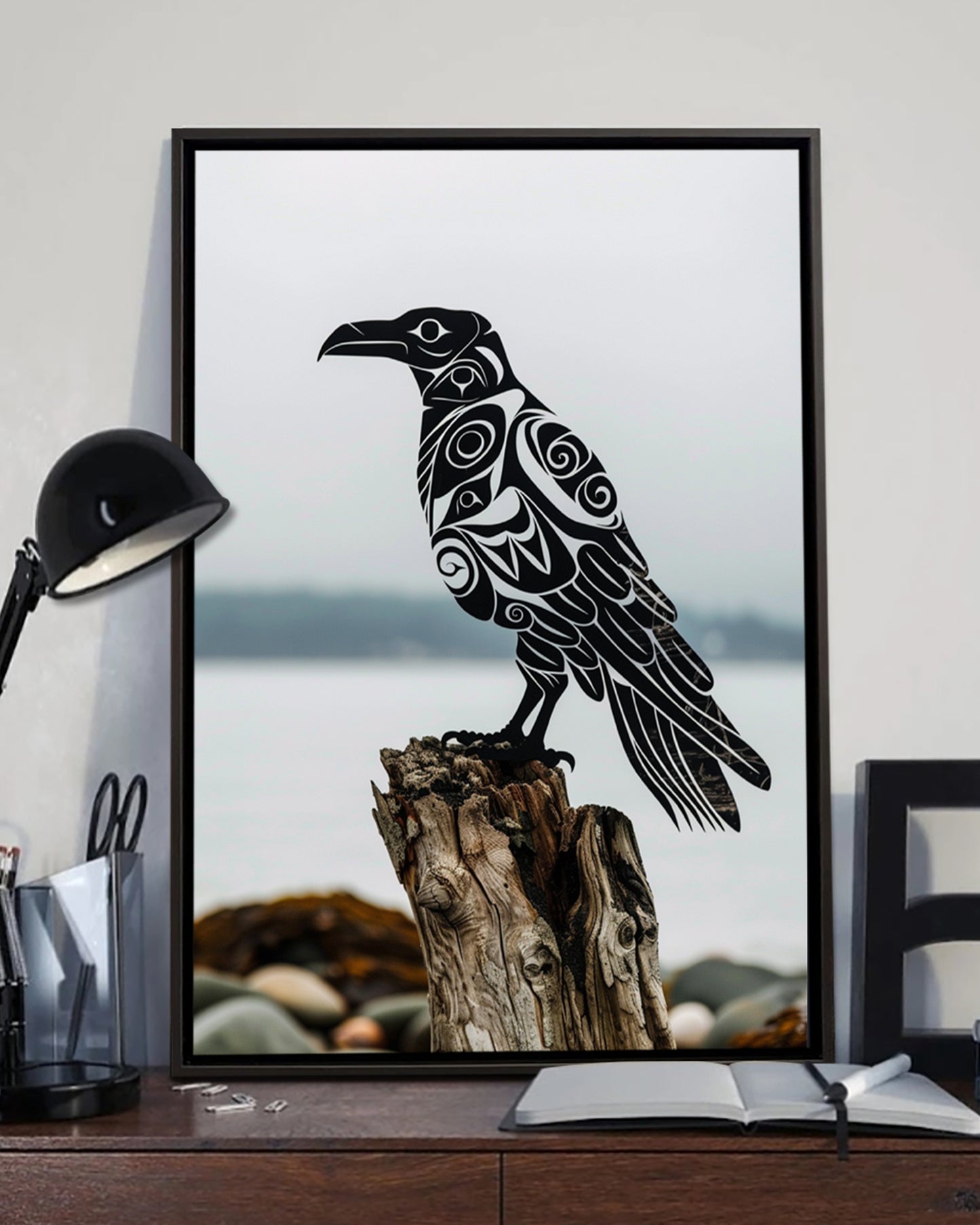 Native Raven Art Poster - Canvas
