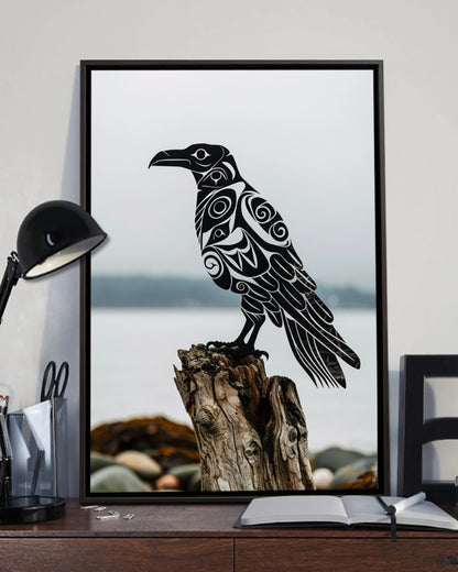 Native Raven Art Poster - Canvas
