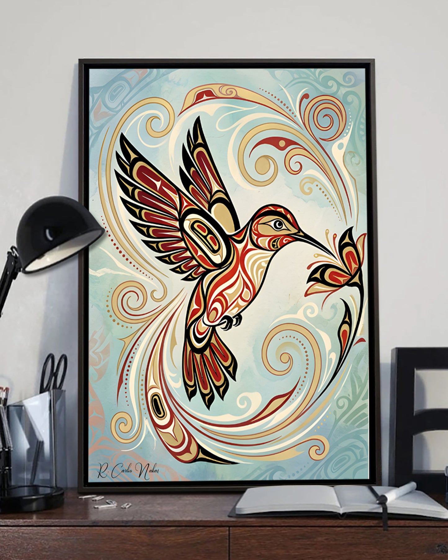 Native Hummingbird Art Poster - Canvas