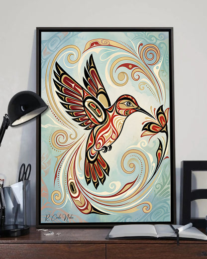 Native Hummingbird Art Poster - Canvas