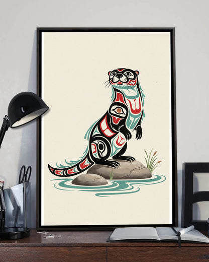 Native Otter Art Poster - Canvas