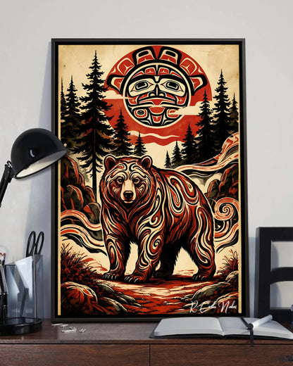 Native Bear Art Poster - Canvas