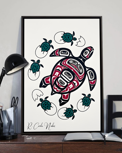 Native Turtle Art Poster - Canvas