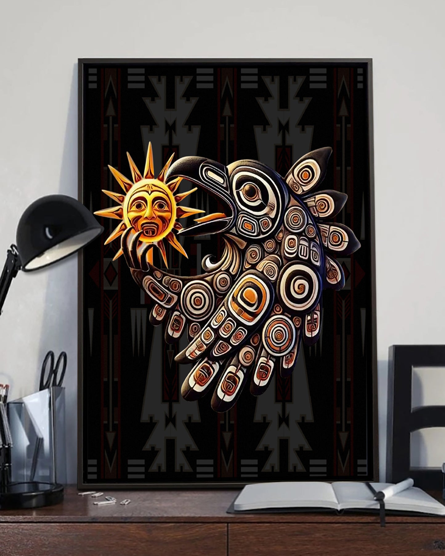 Native Raven Art Poster - Canvas