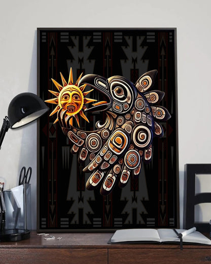 Native Raven Art Poster - Canvas