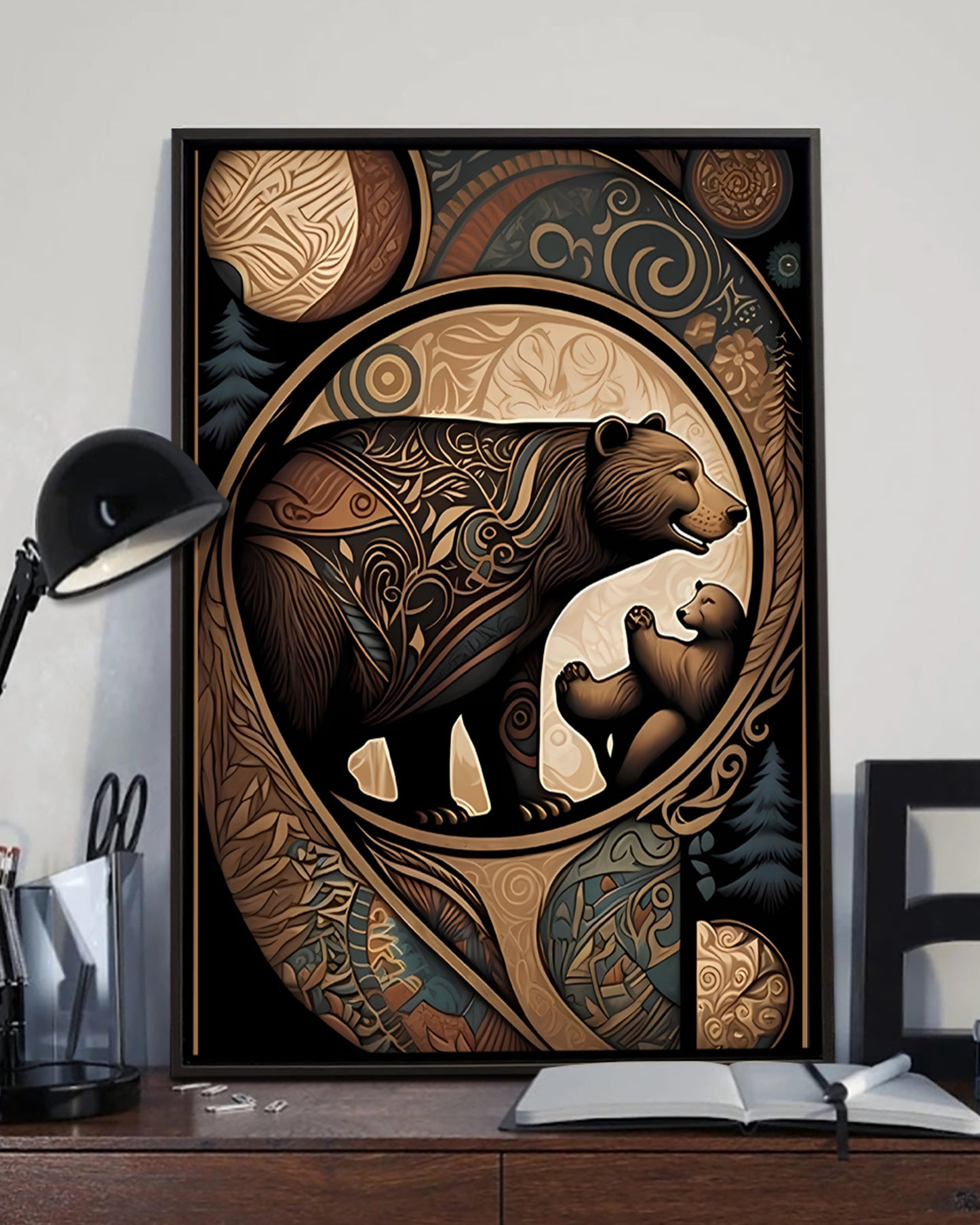 Native Bear Art Poster - Canvas
