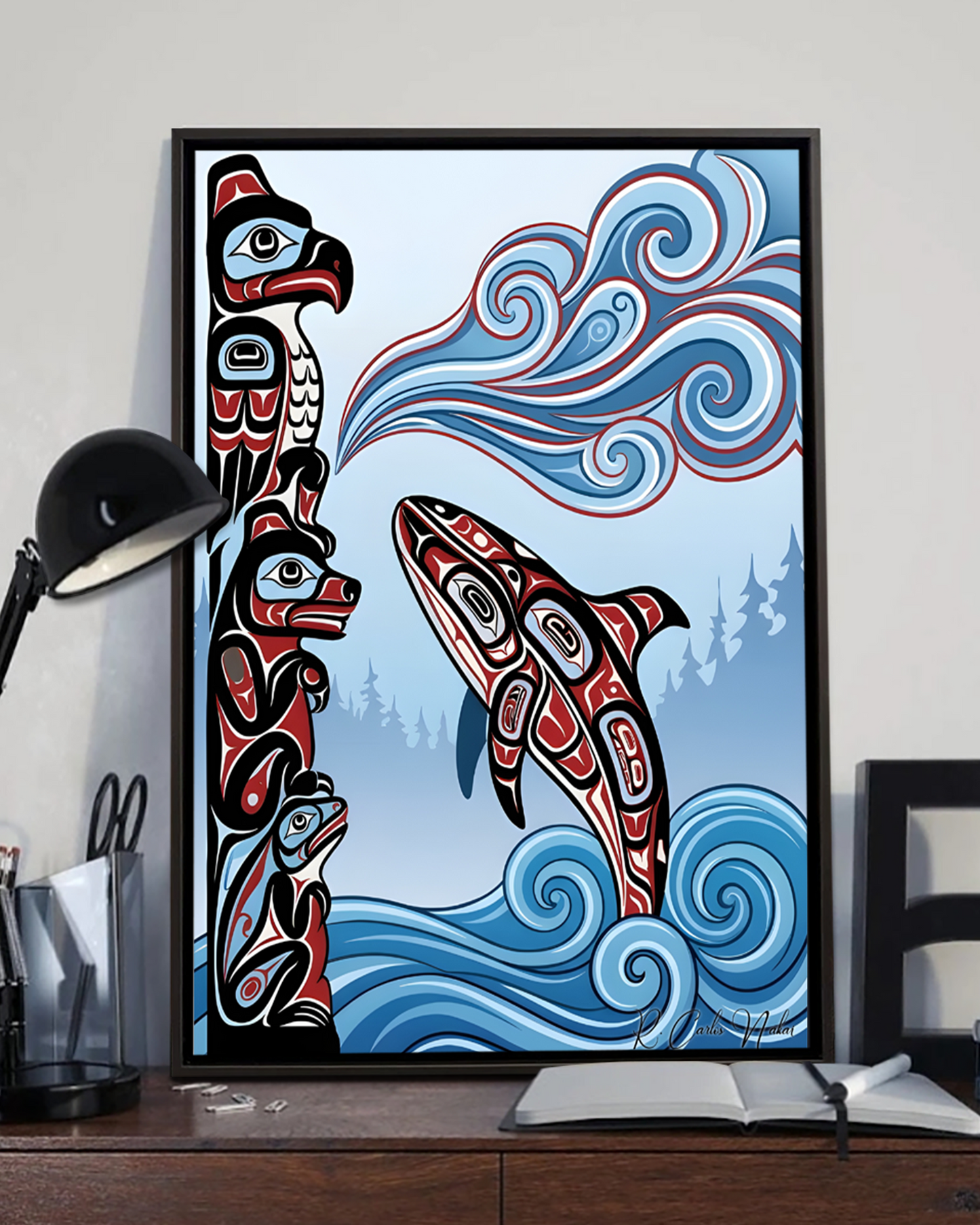 Native Orca Art Poster - Canvas
