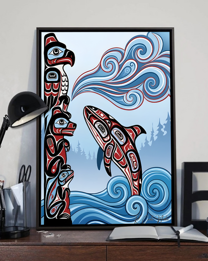 Native Orca Art Poster - Canvas