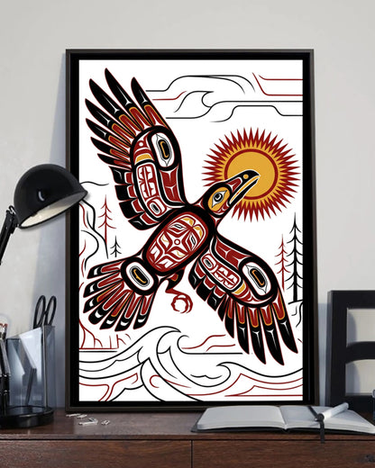 Native Raven Art Poster - Canvas