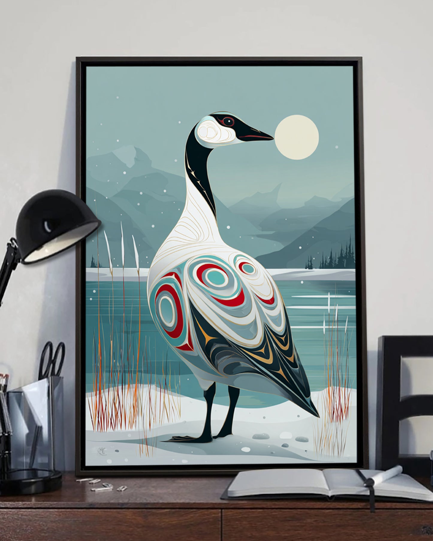 Native Goose Art Poster - Canvas