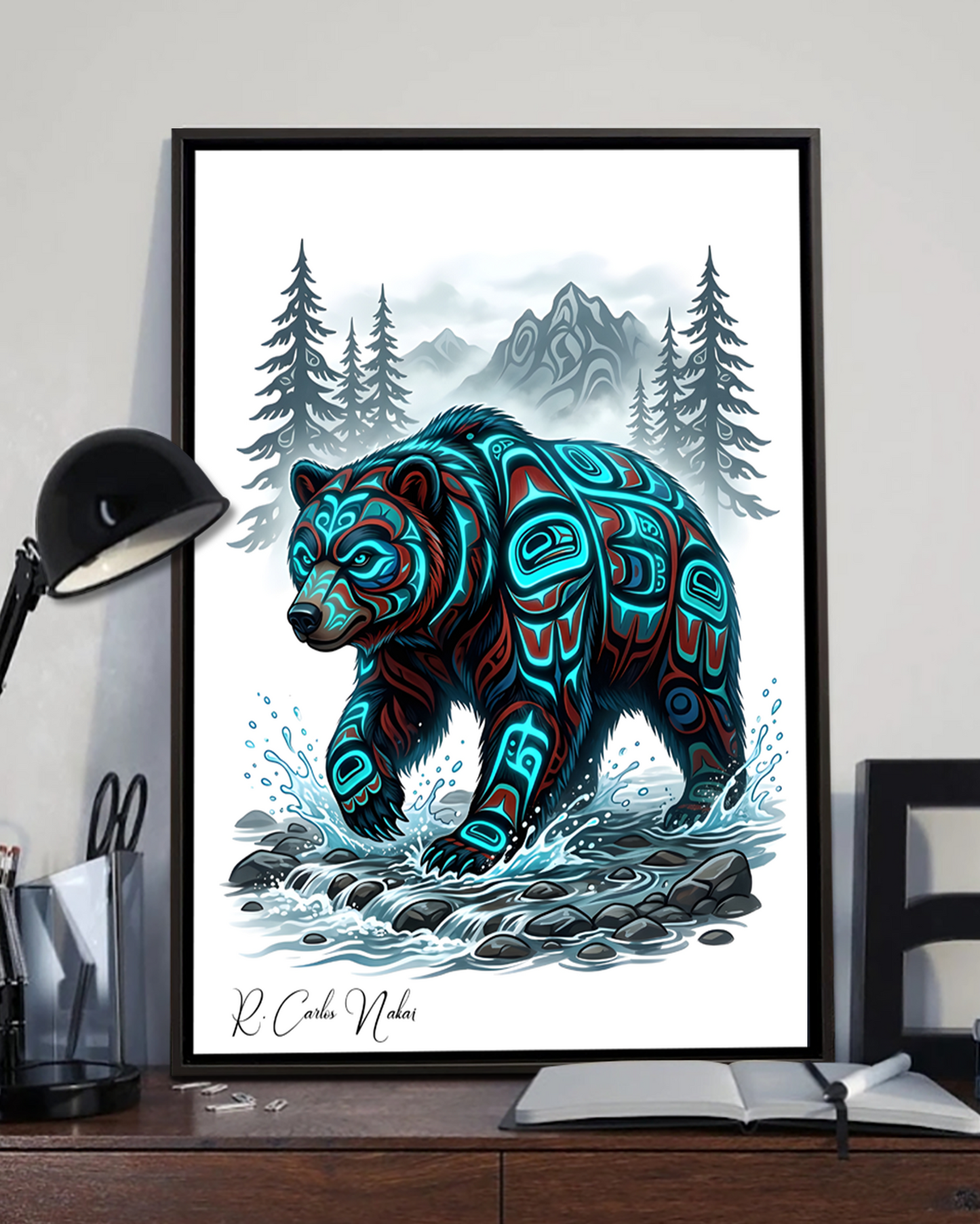 Native Bear Art Poster - Canvas