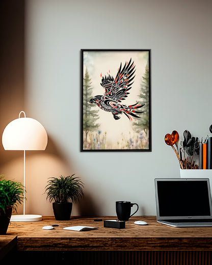 Native Bird Art Poster - Canvas