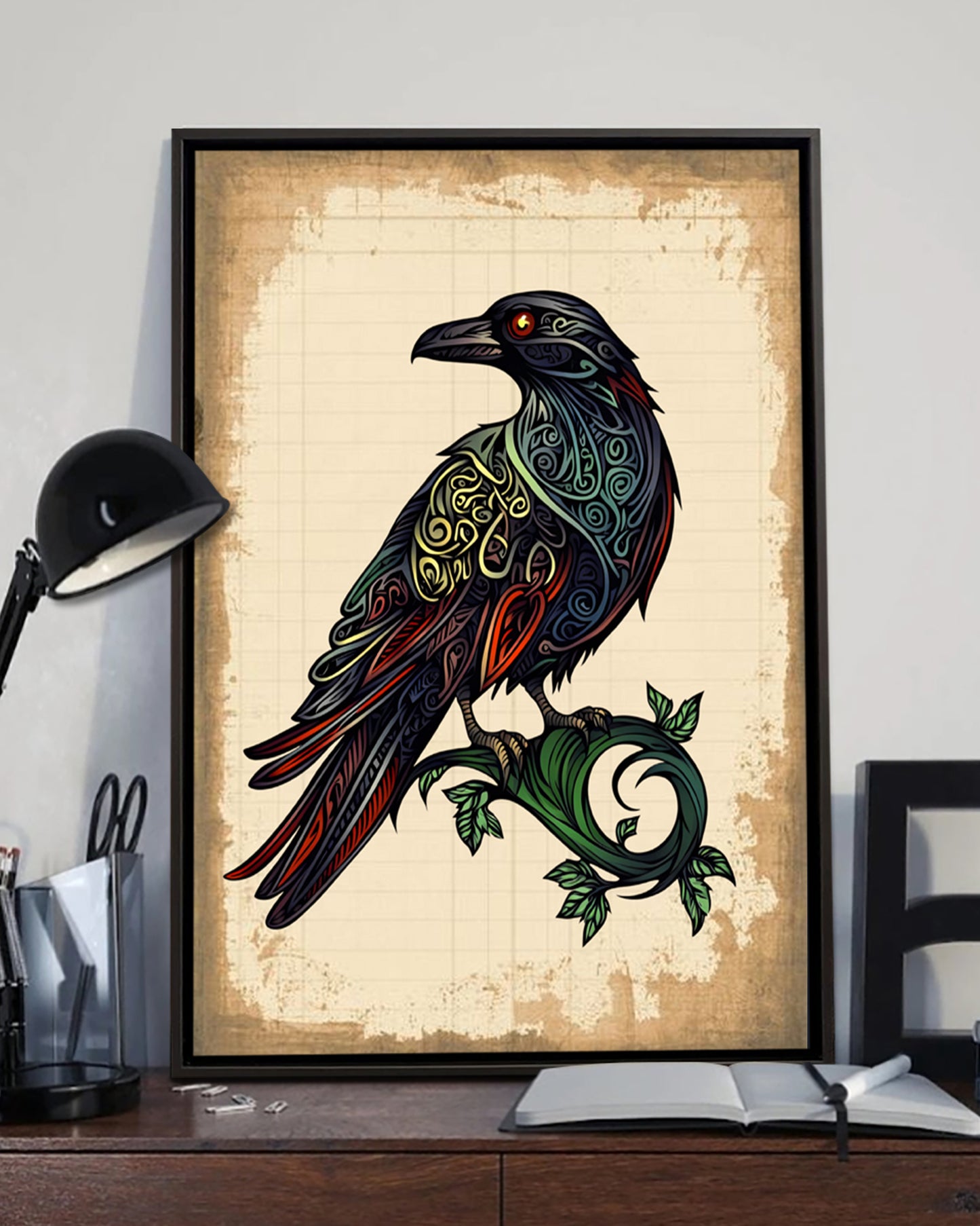Native Raven Art Poster - Canvas