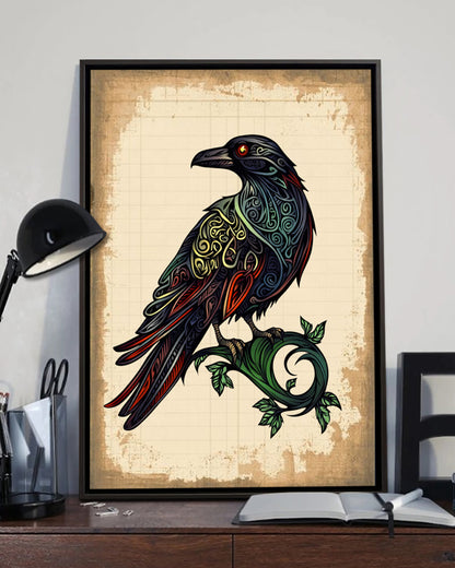 Native Raven Art Poster - Canvas