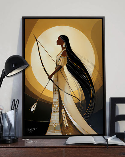 She Stands Where the Light Begins Poster - Canvas