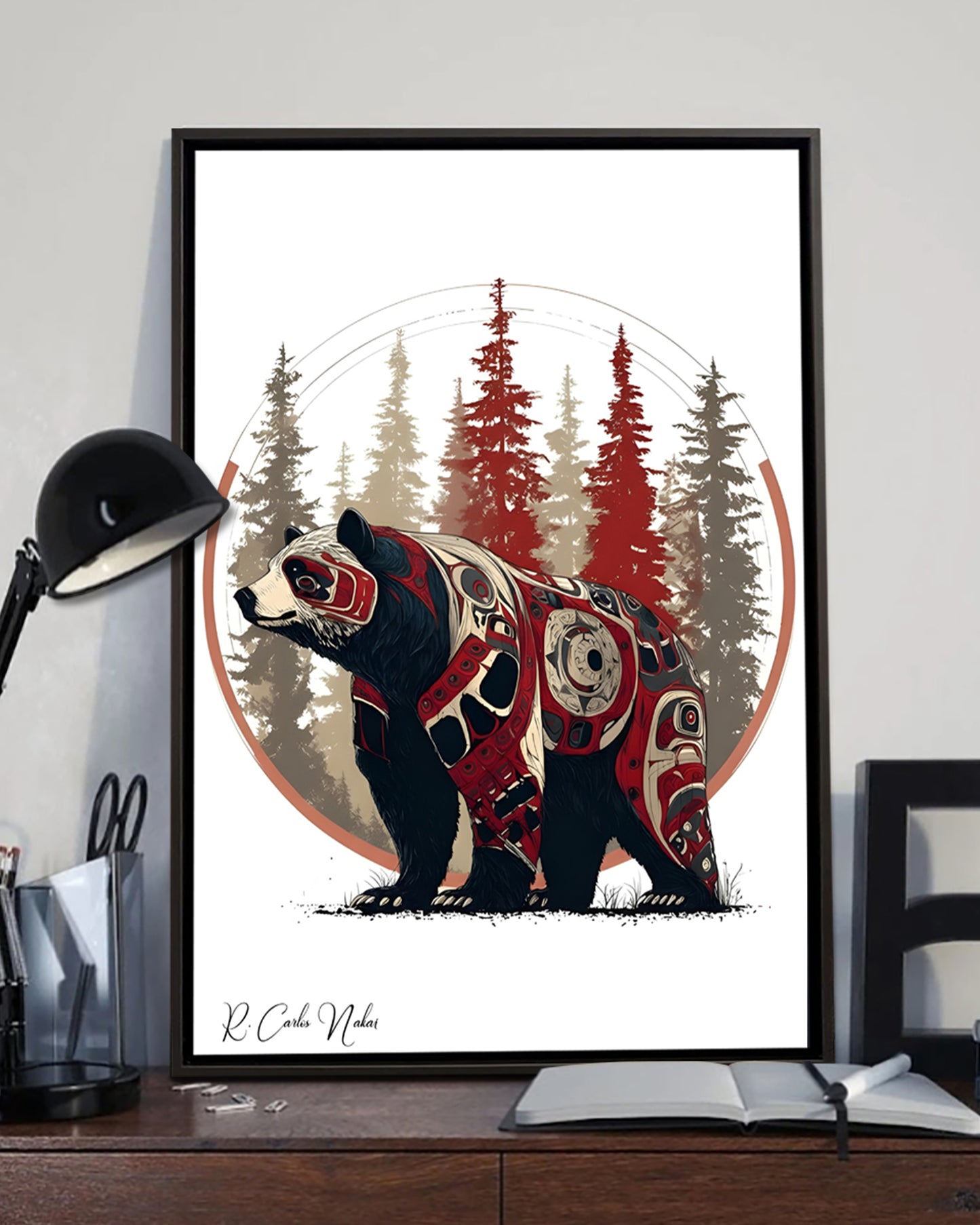 Native Bear Art Poster - Canvas