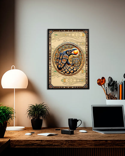Native Raven Art Poster - Canvas