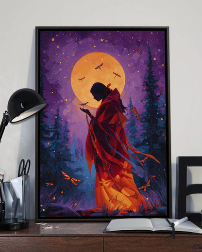 Embrace of the Moonlit Spirits Poster - Canvas