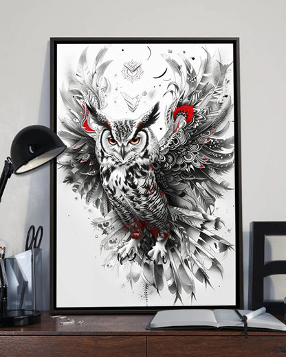 Native Owl Art Poster - Canvas