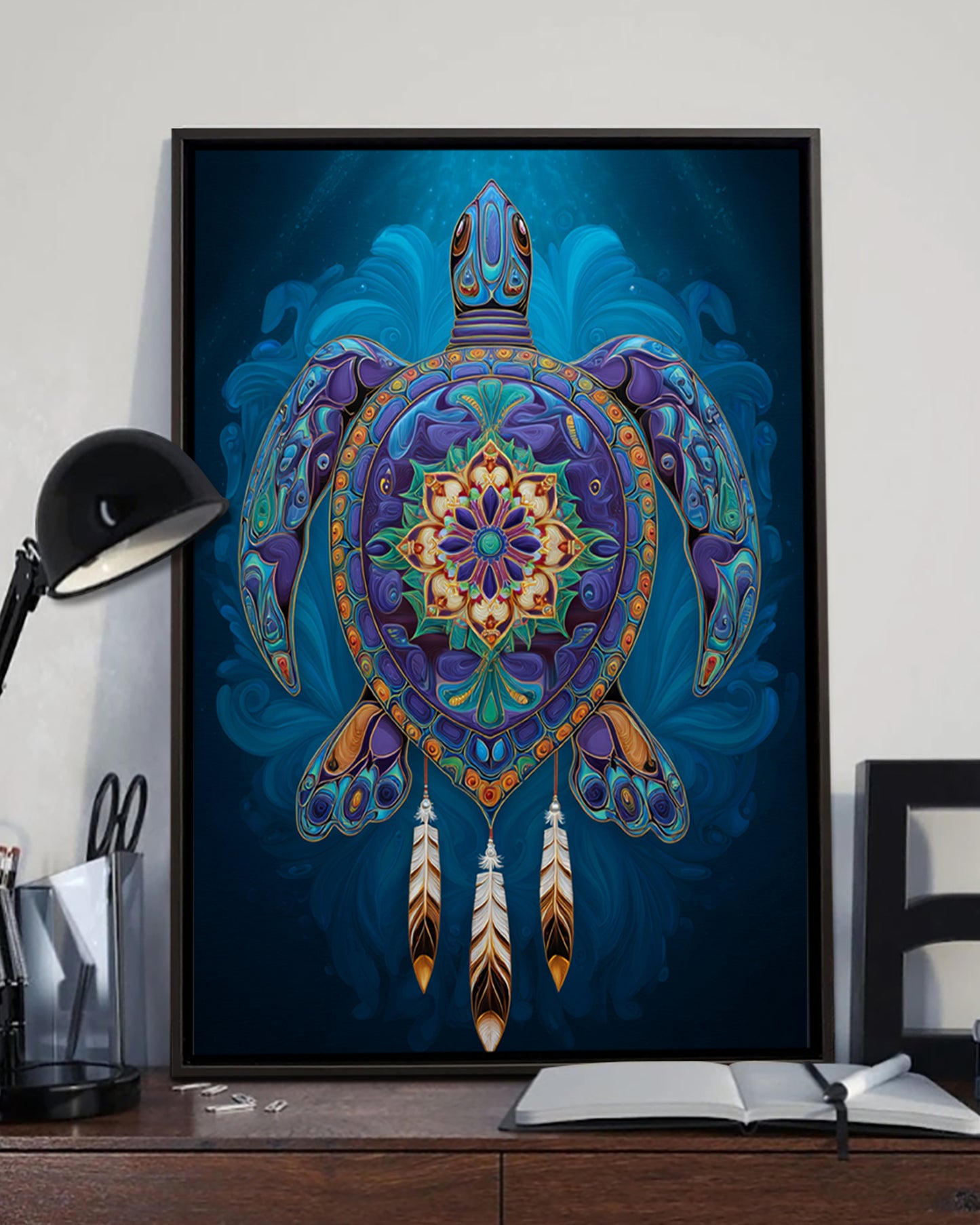 Native Turtle Art Poster - Canvas