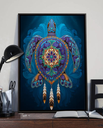 Native Turtle Art Poster - Canvas