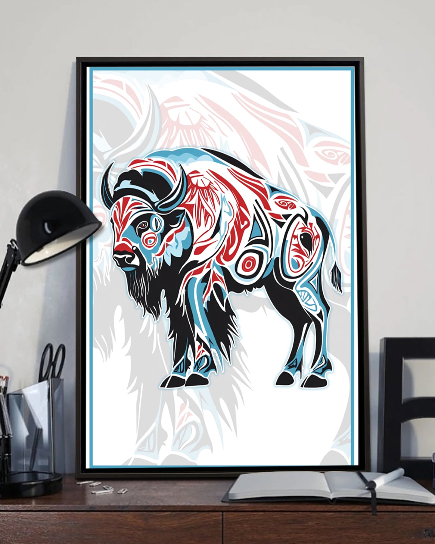 Native Bison Art Poster - Canvas
