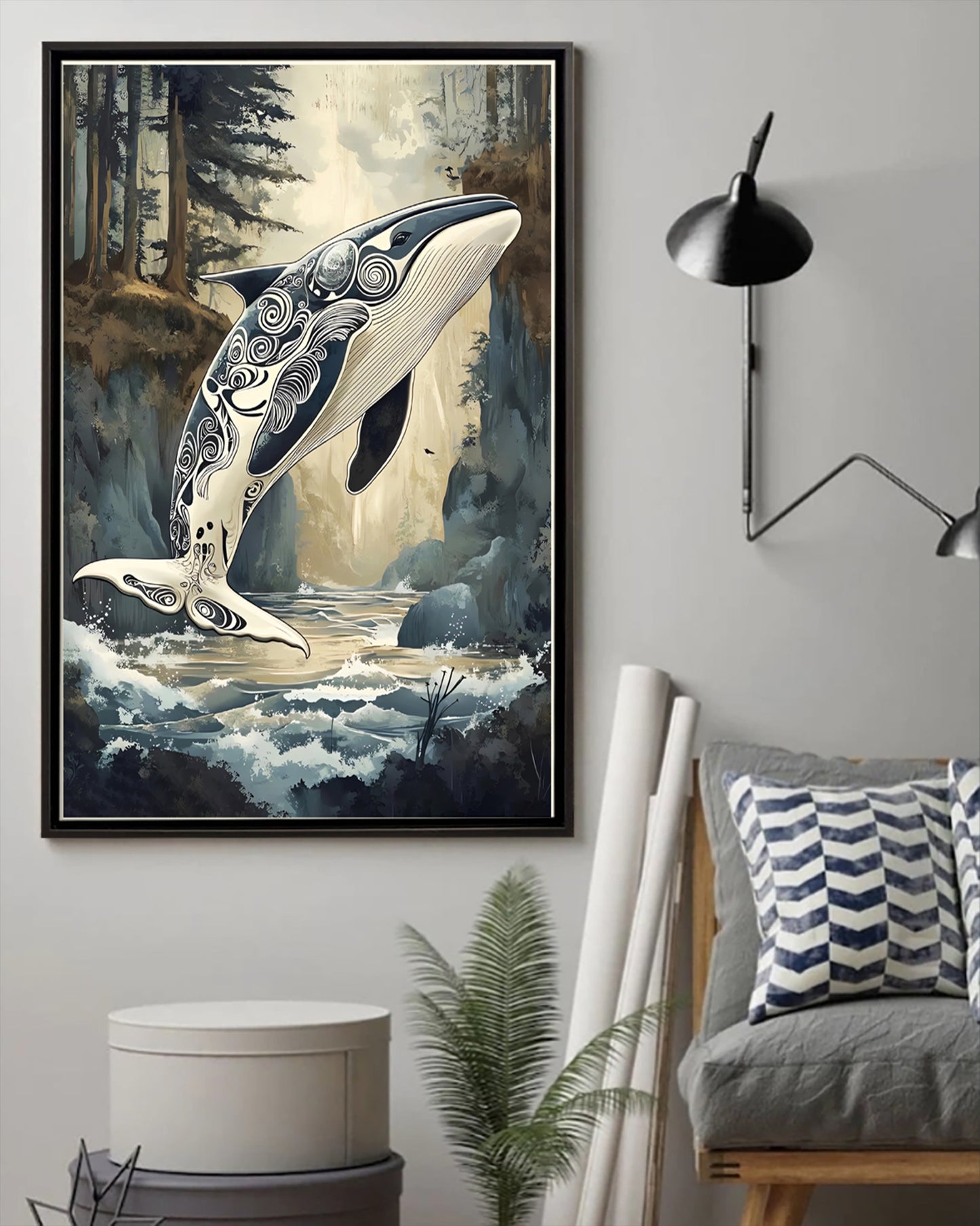 Native Orca Art Poster - Canvas