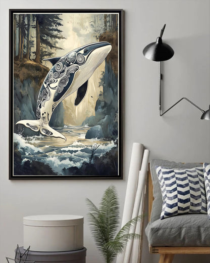 Native Orca Art Poster - Canvas