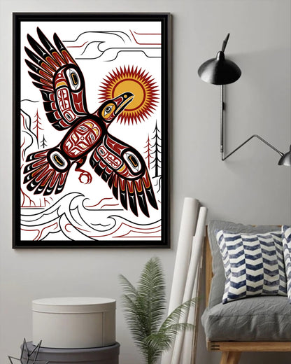 Native Raven Art Poster - Canvas