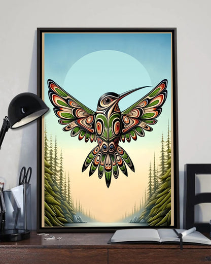 Native Hummingbird Art Poster - Canvas
