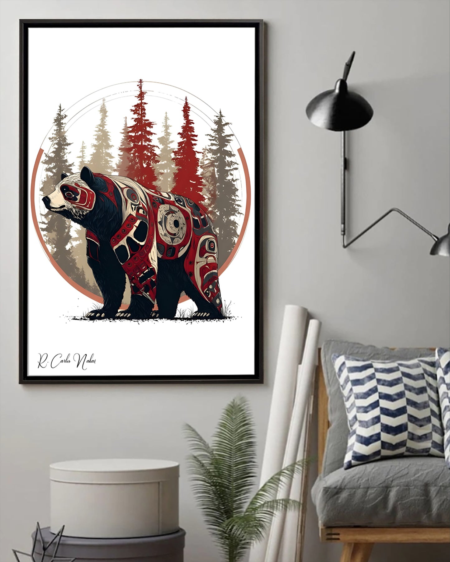 Native Bear Art Poster - Canvas