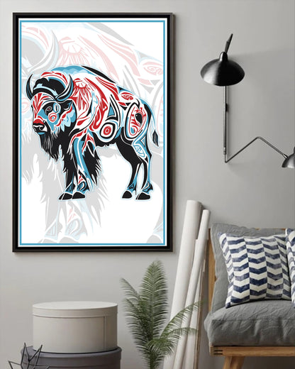 Native Bison Art Poster - Canvas