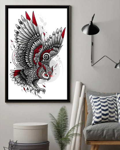Native Owl Art Poster - Canvas