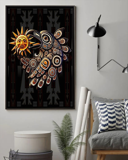 Native Raven Art Poster - Canvas